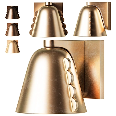 Modern Brass Wall Lamp Sconce 3D model image 1 