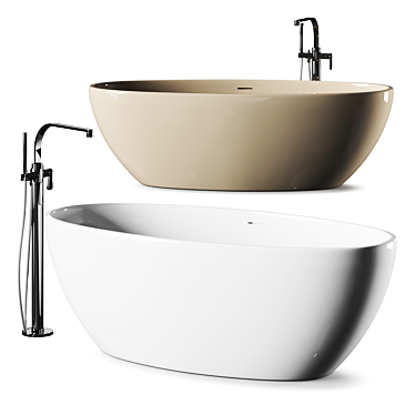  Freestanding Oval Pietraluce Bathtub 3D model image 1 