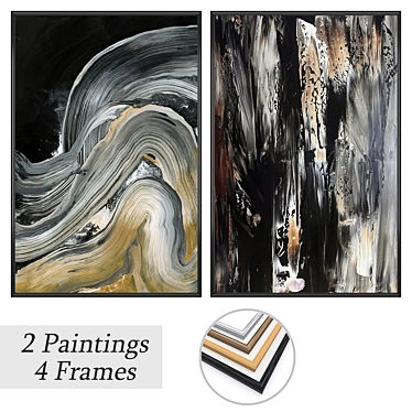  2 Paintings & 4 Frames 3D model image 1 