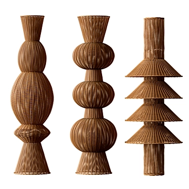 Rattan Sculptures: Handwoven Artistry 3D model image 1 