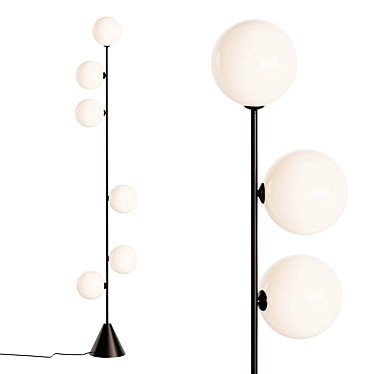 Elegant Vertical Globe Floor Lamp 3D model image 1 