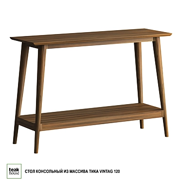 Solid Teak Wood VINTAG Console 3D model image 1 