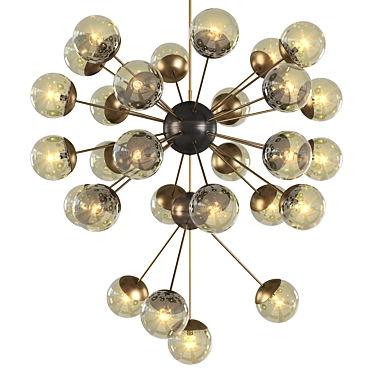 Elegant Italian Brass Chandelier 3D model image 1 