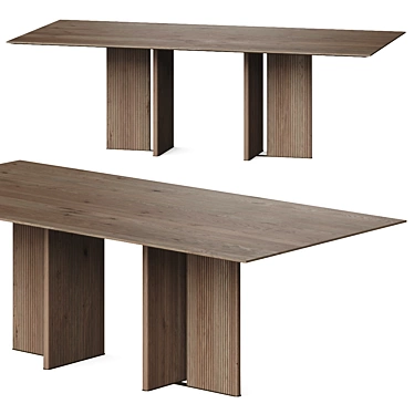 Leo Rectangular Dining Table, Versatile Sizes 3D model image 1 