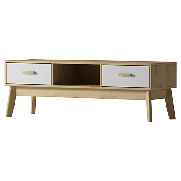 Nordic 3 TV Stand White 3D model image 1 