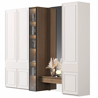 Modern Wood Wardrobe 3D Model 3D model image 1 