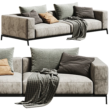 Modern Flexform 2-Seater Sofa Set 3D model image 1 