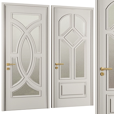 Modern Entrance Door Set 2016 3D model image 1 