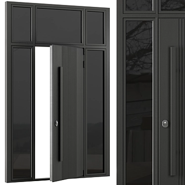 Modern Entrance Door Set 67 3D model image 1 