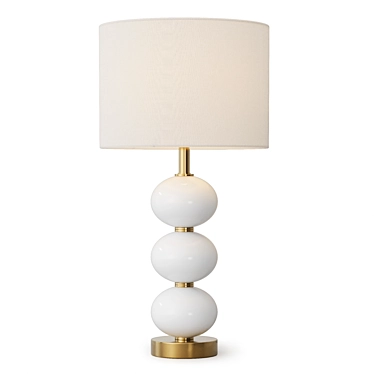 Elegant White Louvre Home Lamp 3D model image 1 