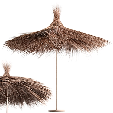 thatch umbrella with palm leaf 001