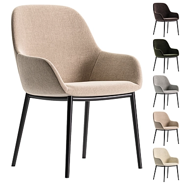 Modern Light Grey Konna Chair 3D model image 1 