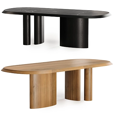 Sleek PADIGLIONI Table in Dual Color 3D model image 1 