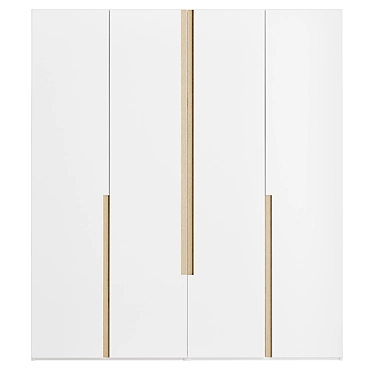 Customizable Wooden Wardrobe Cabinet 3D model image 1 