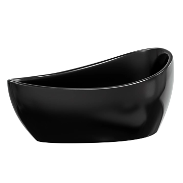 Sleek Space Black Standalone Bathtub 3D model image 1 