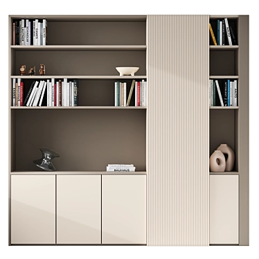 Modern Centric Bookcase Furniture 3D model image 1 