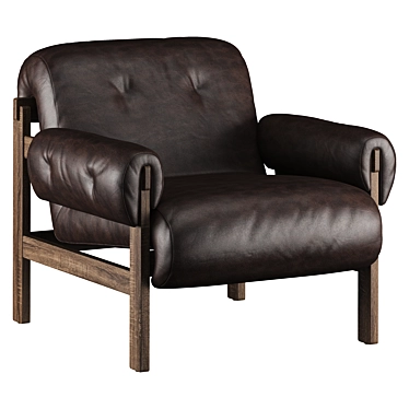 Modern Leather Cora Armchair 3D model image 1 