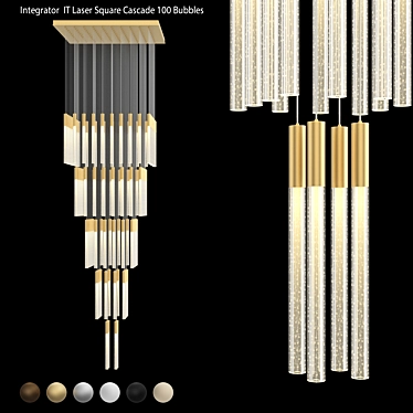 Long chandelier on a square base IT-Laser-Square-Cascade-Bubbles-100