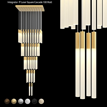 Long chandelier on a square base IT-Laser-Square-Cascade-Matt-100