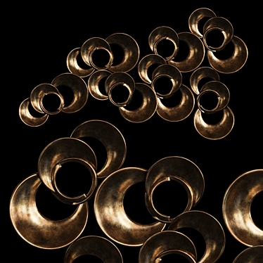 Vintage Gold Ring Wall Decor 3D model image 1 