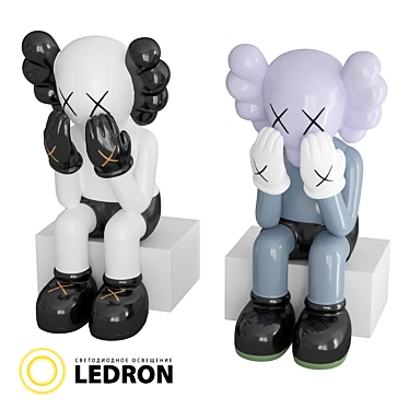 Designer KAWS Piggy Bank Figurine 3D model image 1 