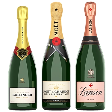 Luxury Champagne Bottle Collection 3D model image 1 