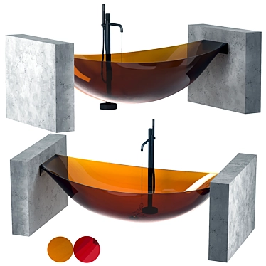 Transparent bathtub ABBER Kristall AT9704Opal wall-hung