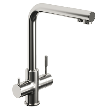 Domaci Ливорно Brushed Steel Kitchen Faucet 3D model image 1 