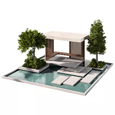 Sleek Outdoor Furniture Set 3D model image 1 