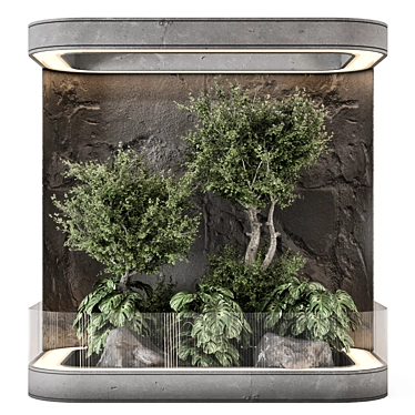 Glass-Enclosed Indoor Plant Garden Set 3D model image 1 