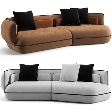 Trussardi Casa Nebula Luxury Sofa 3D model image 1 