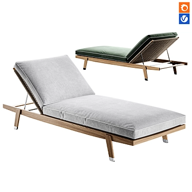 Flexform HORA SEXTA Outdoor Chaise 3D model image 1 