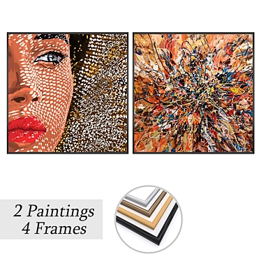 Artwork Set with Multiple Frames 3D model image 1 