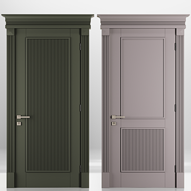 Modern Entrance Door Set 72 3D model image 1 