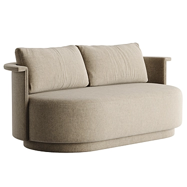 Contemporary Park Sofa in Two Color Options 3D model image 1 