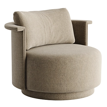 Modern Swivel Chair in Two Color Options 3D model image 1 