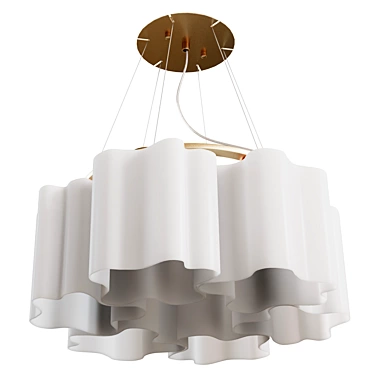 Nubi Chandelier Matte Glass Golden 3D model image 1 