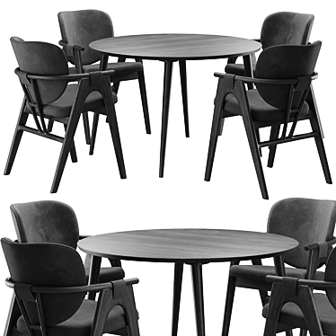 Modern Dining Chair and Table 3D model image 1 