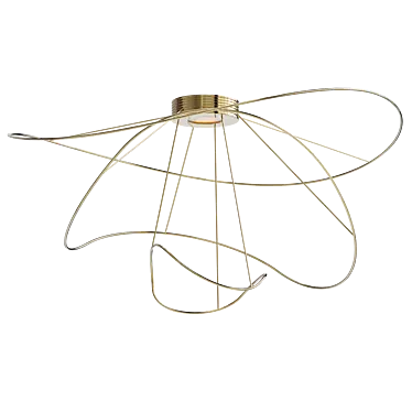 Sleek LED Gold Ceiling Light 3D model image 1 