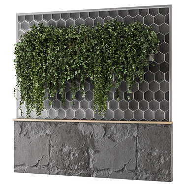 Stone Base Vertical Garden Set 3D model image 1 