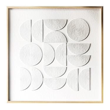 White Geometry Relief Art Print 3D model image 1 