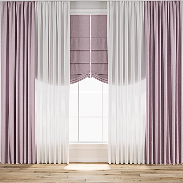  3D Curtain Model with Textures 3D model image 1 