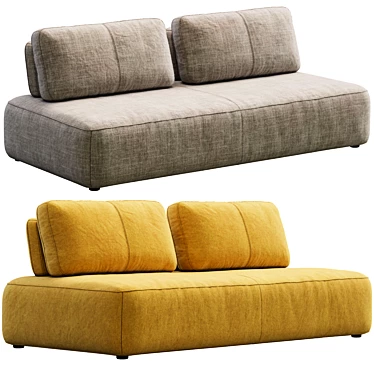 Elegant Sofa Puff In Mood 3D model image 1 