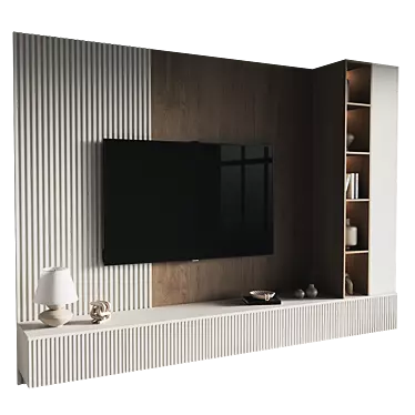 Modern TV Wall Set 125 3D model image 1 