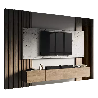 Modern TV Wall Set Model 3D model image 1 