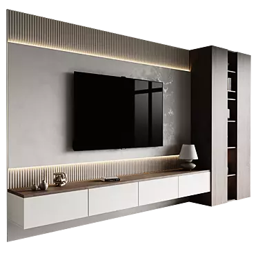 Modern TV Wall Unit 3D 3D model image 1 