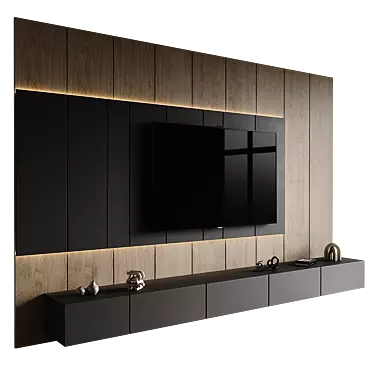 Modern TV Wall Set Furniture 3D model image 1 