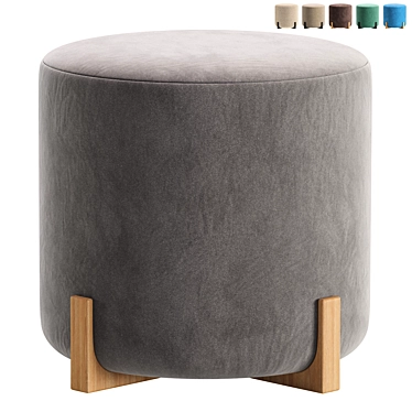 Elegant Manley Pouf for Home 3D model image 1 