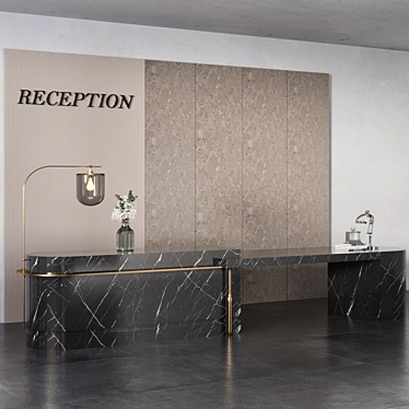 Sleek Modern Reception Desk Design 3D model image 1 