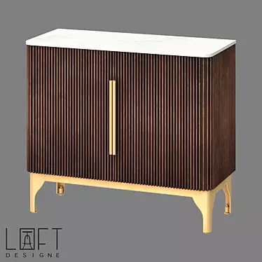 Modern Industrial Design Marble Dresser 3D model image 1 